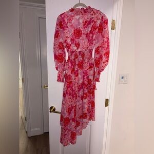 Floral asymmetrical midi dress